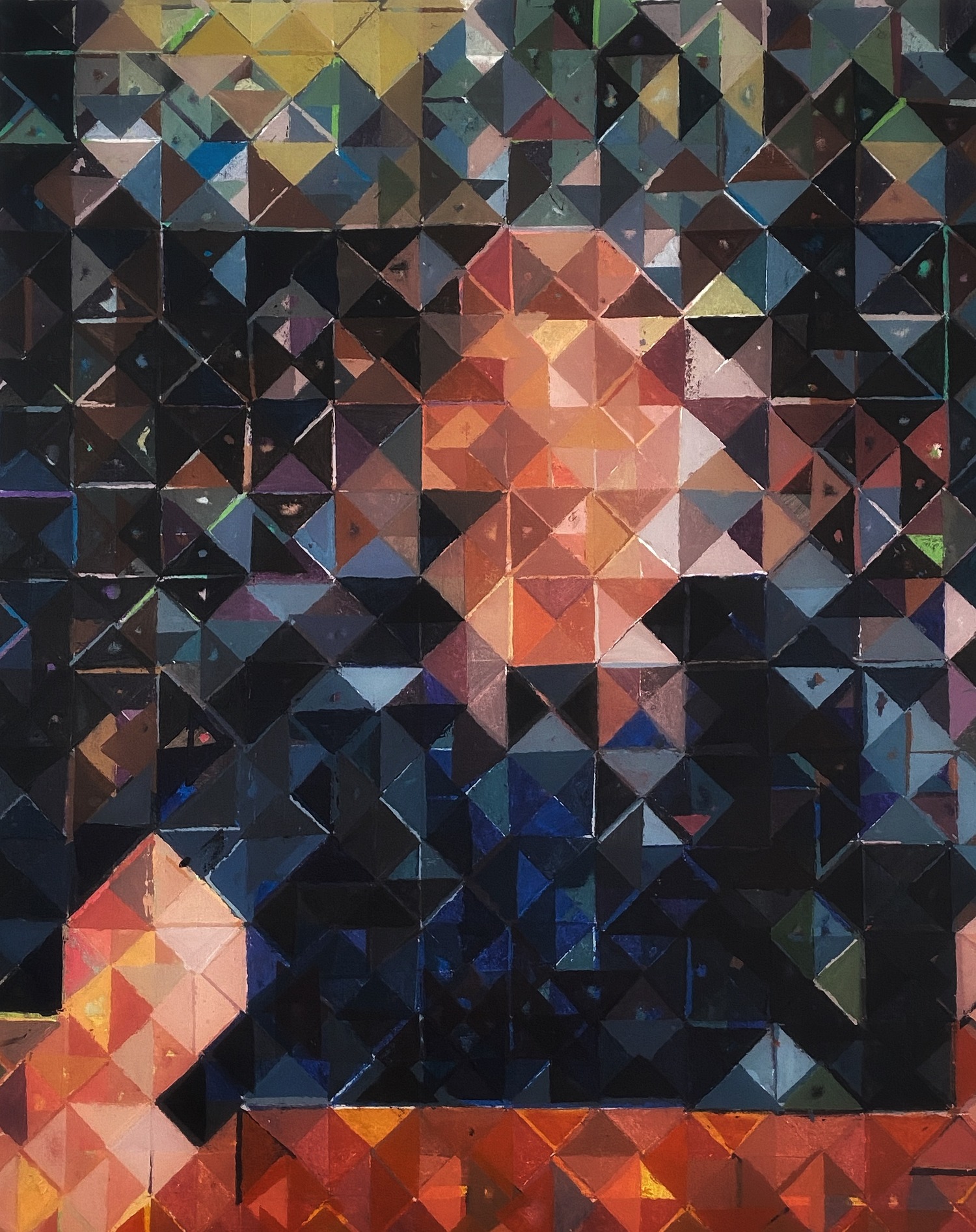 Self I — Acrylic on canvas, 130 × 100 cm, from The Trixel by Marc Lebreton, 2021