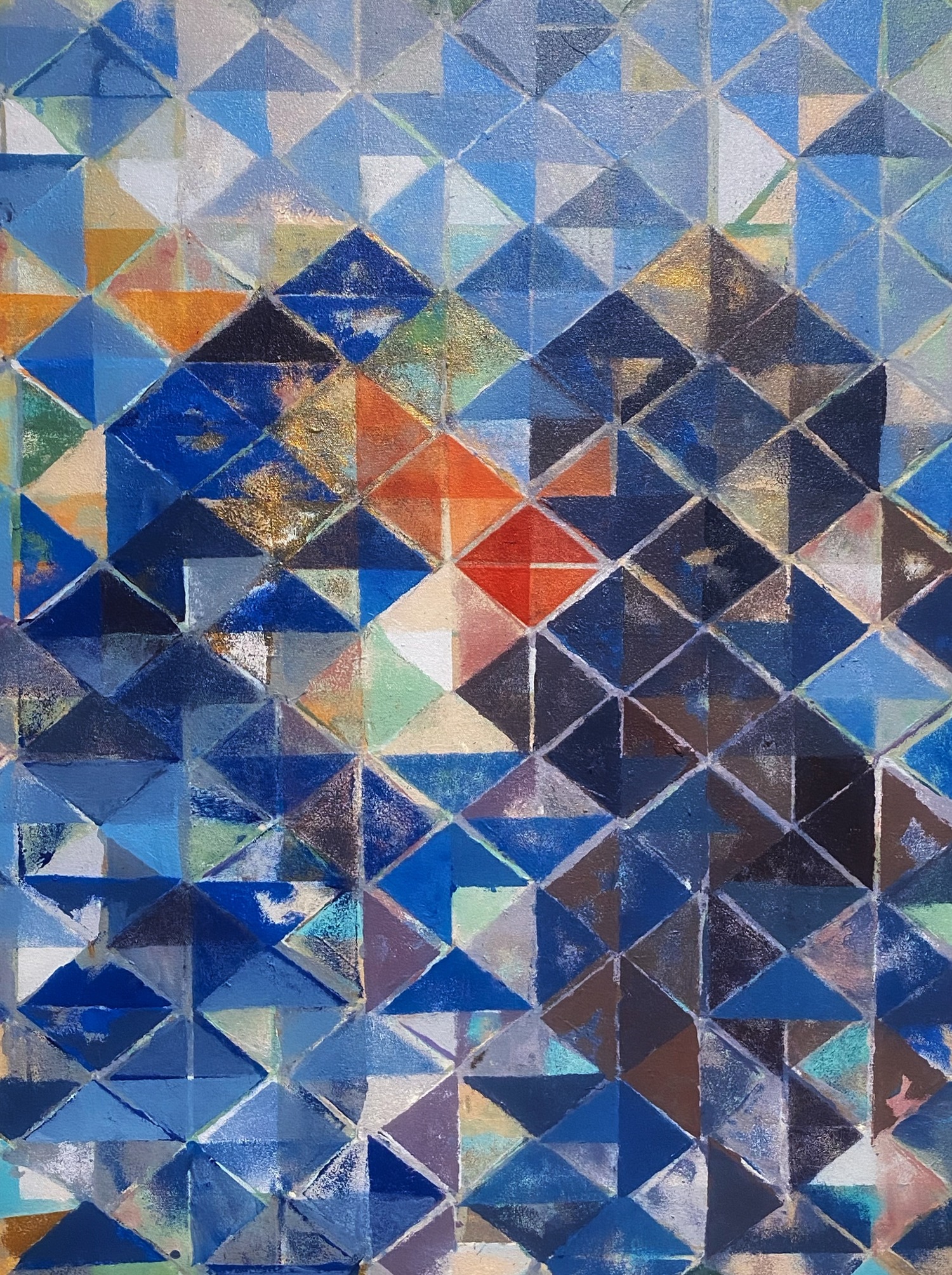 DeepBlue — Acrylic on canvas, 60 × 80 cm, from The Trixel by Marc Lebreton, 2020