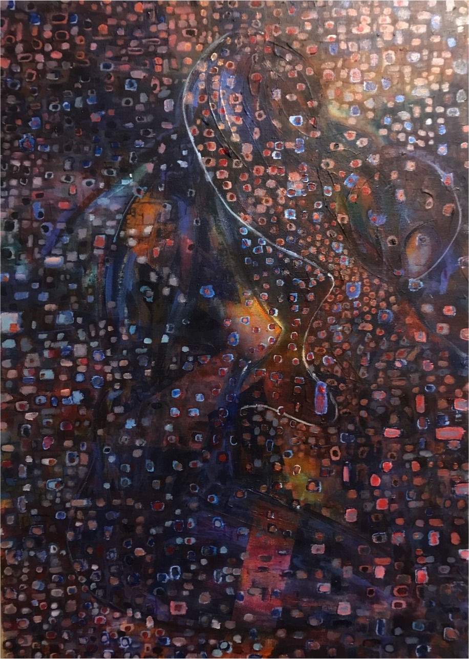 Star Storm — Acrylic on canvas, 50 × 70 cm, from The Unbecoming by Marc Lebreton, 2019