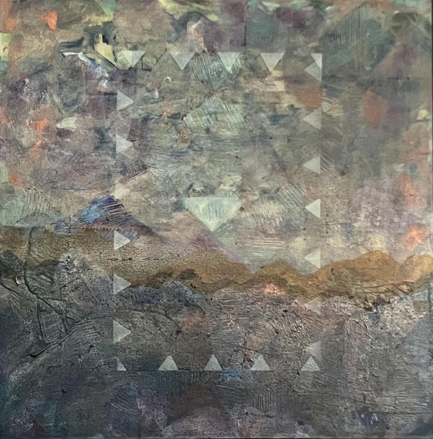 Palimpsest — Acrylic on canvas, 60 × 60 cm, from The Unbecoming by Marc Lebreton, 2019