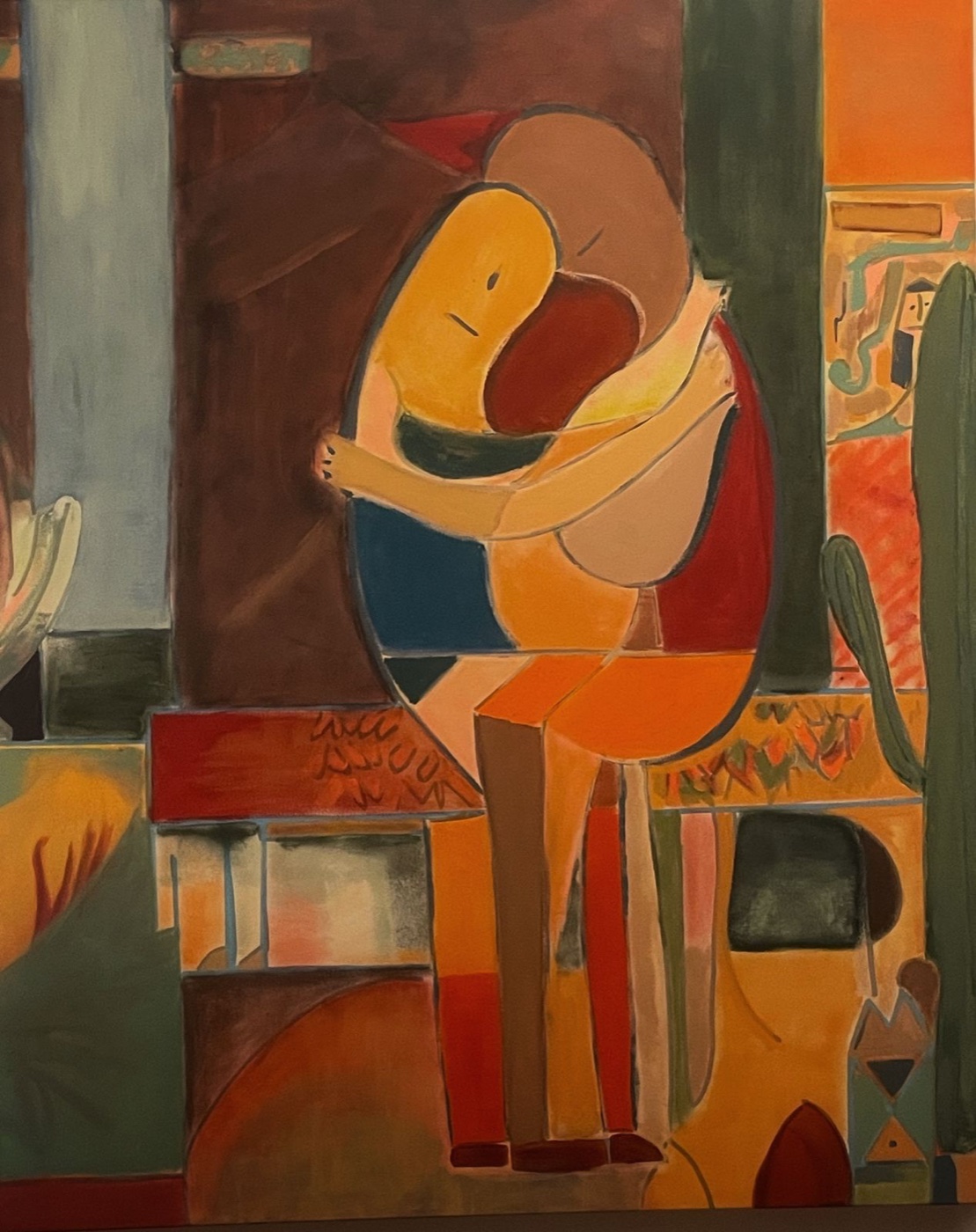 Abrazo con Jamón — Acrylic on canvas, 100 × 130 cm, from The Unbecoming by Marc Lebreton, 2021