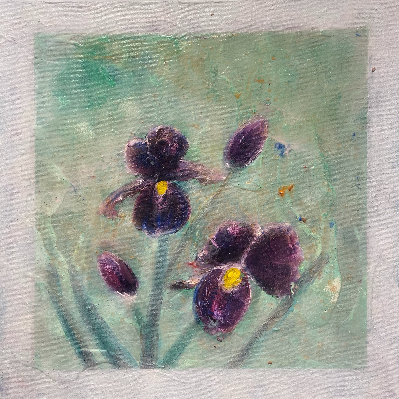 For Iris — Acrylic on canvas, 40 × 40 cm, from The Unbecoming by Marc Lebreton, 2021