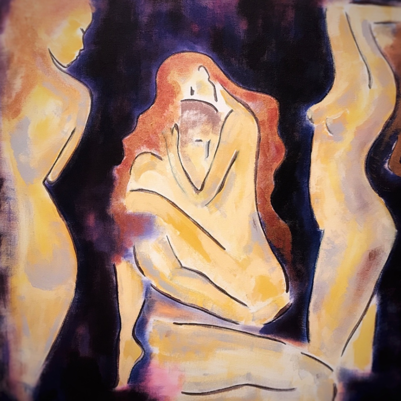 Loose ends — Acrylic on canvas, 50 × 60 cm, from The Unbecoming by Marc Lebreton, 2019