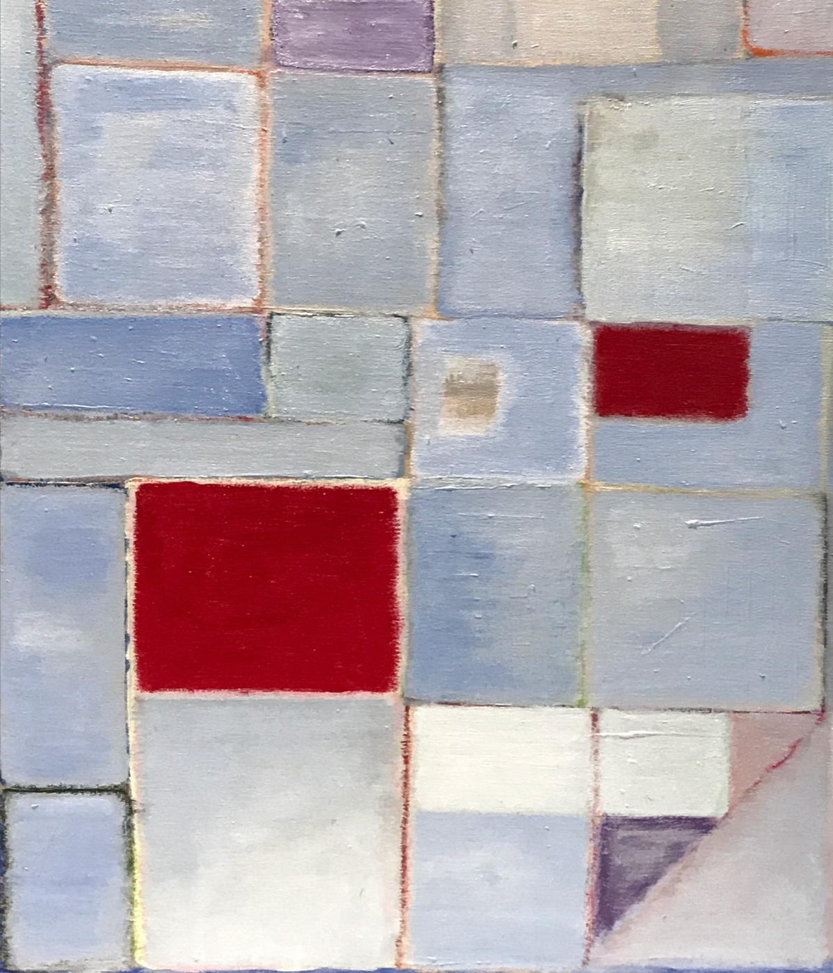 Grandmama slipped and died in the bathroom — Acrylic on canvas, 50 × 60 cm, from The Unbecoming by Marc Lebreton, 2017